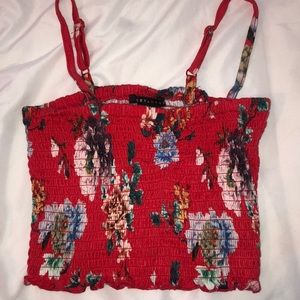 floral cropped tank